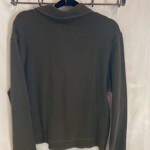 Rafaella Ribbed Button up Top Hunter green Size M - Picture 3 of 4